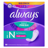 Always Daily Fresh Normal, Se svěží vůní 58 ks. Pro slevu 10% zadejte v košíku EAN: 998591000648