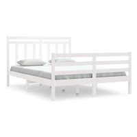 Rám postele bílý masivní dřevo 140 × 200 cm, 3105316