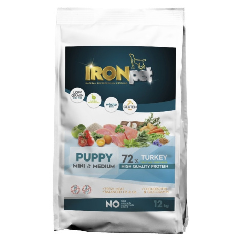 IRONpet Dog Puppy Mini & Medium Turkey (Krocan) 12 kg
