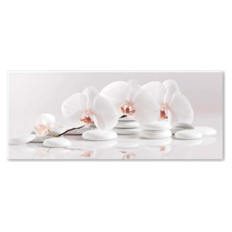 Obraz Styler Glasspik Spa & Zen White Stones, 50 x 125 cm