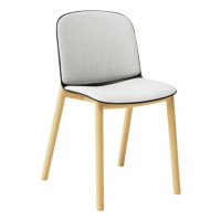 INFINITI - Židle RELIEF čalouněná s dřevěnou podnoží