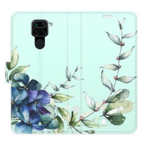 iSaprio flip pouzdro Blue Flowers pro Xiaomi Redmi Note 9