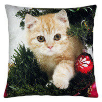 Vánoční polštář XMAS CAT IV. 40x40 cm Mybesthome Varianta: Povlak na polštář s antialergickou pr