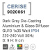 NOVA LUCE venkovní stropní svítidlo CERISE tmavě šedý hliník a skleněný difuzor GU10 1x7W IP54 2