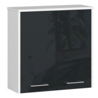 Koupelnová závěsná skříňka FIN W60 2D-grafit/bílá