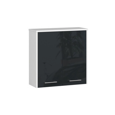 Koupelnová závěsná skříňka FIN W60 2D-grafit/bílá Akord