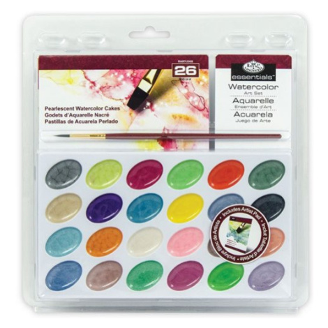 Akvarelové barvy perleťové, 24 ks + štětec + skicák ROYAL & LANGNICKEL