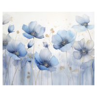 Obrazy na stěnu - Modré kytky Rozměr: 40x50 cm, Rámování: bez rámu a bez vypnutí plátna