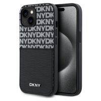 DKNY PU Leather Repeat Pattern Card Pocket kryt iPhone 15 černý