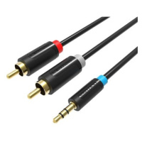 Vention 3.5mm Jack Male to 2-Male RCA Cinch Adapter Cable 1m Black