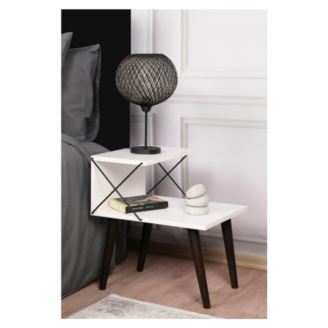 Noční stolek CROSS 55x50 cm bílá Donoci