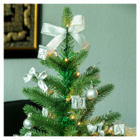 STAR TRADING Vánoční stromek LED s dekorací ve stříbrné barvě