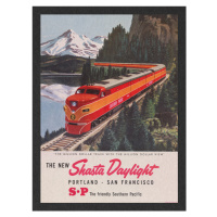 Obrazová reprodukce The New Shasta Daylight Train (Vintage Transport), 30x40 cm