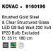 NOVA LUCE závěsné svítidlo KOVAC broušená zlatá ocel a čiré strukturované sklo G9 6x5W 230V IP20