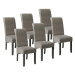 6× Jídelní židle ergonomické, masivní dřevo, mramorová šedá