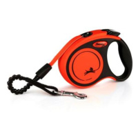 Flexi Xtreme XS popruh 3m, oranžová do 15kg s pružným Soft-Stop páskem