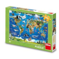 Puzzle Mapa zvířat 100 XL dílků