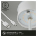 BRILONER LED nabíjecí stolní lampa 38 cm 2,6W 280lm bílé IP44 BRILO 7438-016