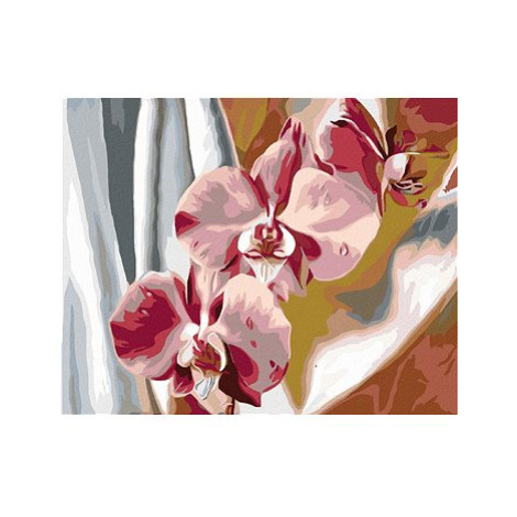 Diamondi - RŮŽOVÁ ORCHIDEJ, 40x50 cm, vypnuté plátno na rám