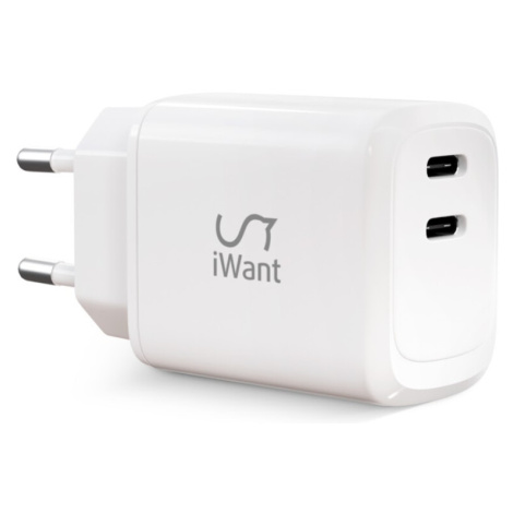 iWant Duo USB-C Charger 45W bílá Bílá