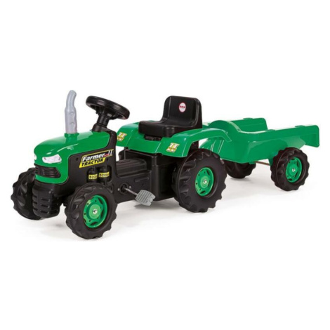 Dolů Dětský traktor šlapací s vlečkou, zelený DOLU