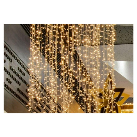 DecoLED Interiérová LED světelná záclona - 1x7 m, teple bílá, 600 diod