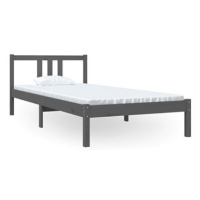 Rám postele šedý masivní dřevo 90 × 200 cm, 814871