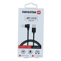 Datový kabel SWISSTEN ARCADE magnetic USB / LIGHTNING 1,2m black