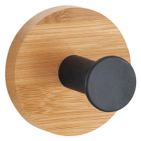 MSV samolepící háček YONO, černý, bambus, ocel, 48 × 36 mm