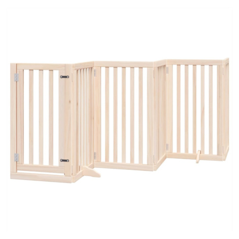 vidaXL Psí branka s dvířky, skládací, 6 panelů, 300 cm, topolové dřevo