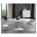 Estila Luxusní kulatý jídelní stůl Henning Marble z mramoru s lesklou bílou podstavou 200cm