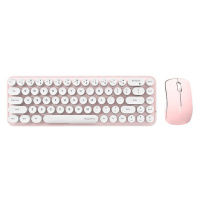 MOFII Sada bezdrátové klávesnice a myši MOFII Bean 2.4G (bílo-růžová)