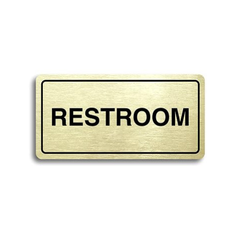 Accept Piktogram "RESTROOM" (160 × 80 mm) (zlatá tabulka - černý tisk)