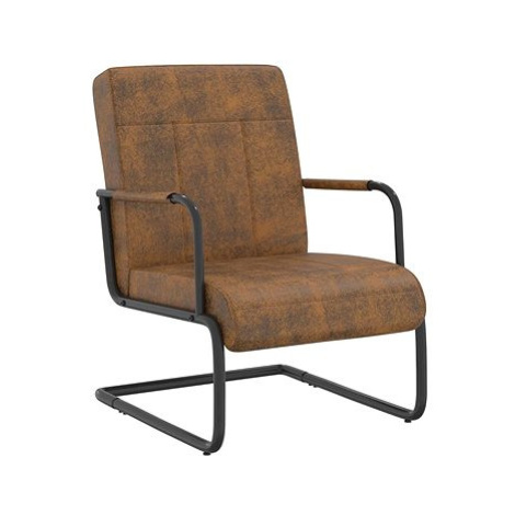 Konzolová židle hnědá textil, 325798 SHUMEE