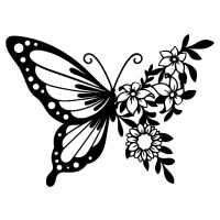 Vsepropejska Motýl dekorace na zeď Rozměr (cm): 38 x 27, Dekor: Černá