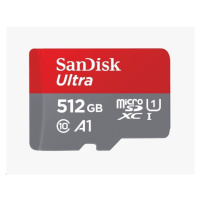 SanDisk MicroSDXC karta 512GB Ultra (150 MB/s, A1 Class 10 UHS-I) + adaptér