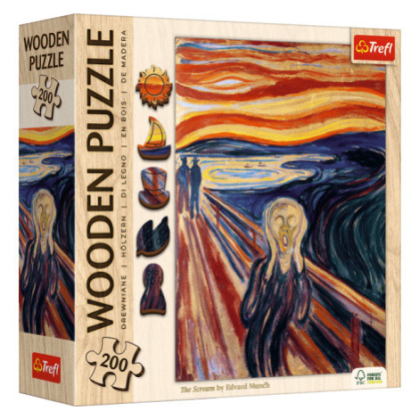 TREFL Dřevěné puzzle Art: Edvard Munch - Výkřik 200 dílků 164856