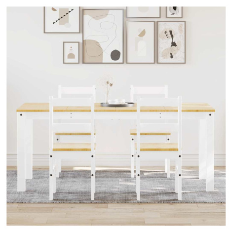 vidaXL Jídelní set ze 5 kusů "Panama" Bílé masivní dřevo borovice