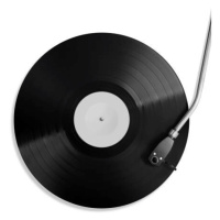 Fotografie Top view of black 12 inch vinyl record, Oscar Snchez Photography, 30 × 40 cm