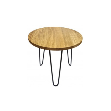 KUBRi 0502 - 60 cm dubový konferneční stolek s kovovými nohami