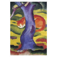 Obrazová reprodukce Cat behind tree, Marc, Franz, 26.7 × 40 cm