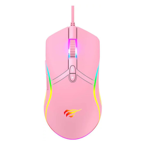 Hrací myš Havit MS1026 gaming mouse RGB 1000-6400 DPI (pink)