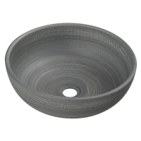PRIORI keramické umyvadlo, průměr 41 cm, 15 cm, šedá se vzorem PI024