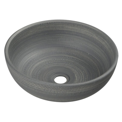 PRIORI keramické umyvadlo, průměr 41 cm, 15 cm, šedá se vzorem PI024 Sapho