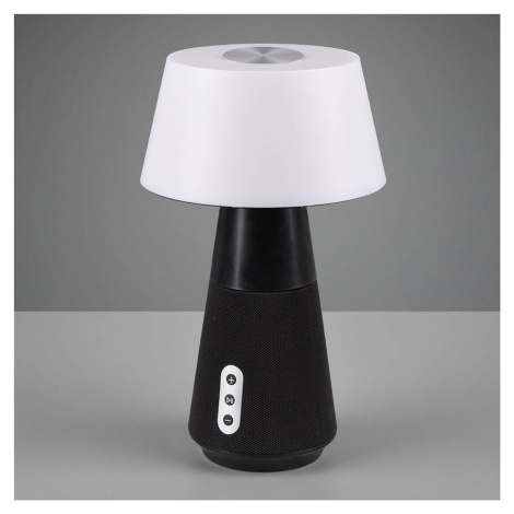 Reality Leuchten LED stolní lampa DJ s reproduktorem, bílá/černá