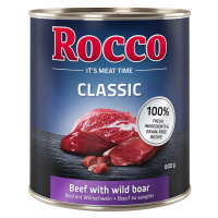 Rocco Classic konzervy, 24 x 800 g za skvělou cenu - hovězí s divočákem