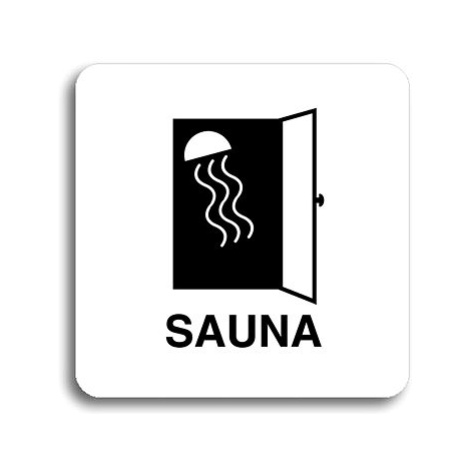 Accept Piktogram "sauna II" (80 × 80 mm) (bílá tabulka - černý tisk bez rámečku)