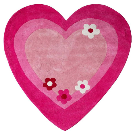 Růžový dětský koberec 100x100 cm Love Heart – Premier Housewares