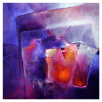 Ilustrace another moment on another day - red and blue, Annette Schmucker, (40 x 40 cm)