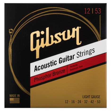 Gibson Phosphor Bronze Acoustic Guitar Strings Light